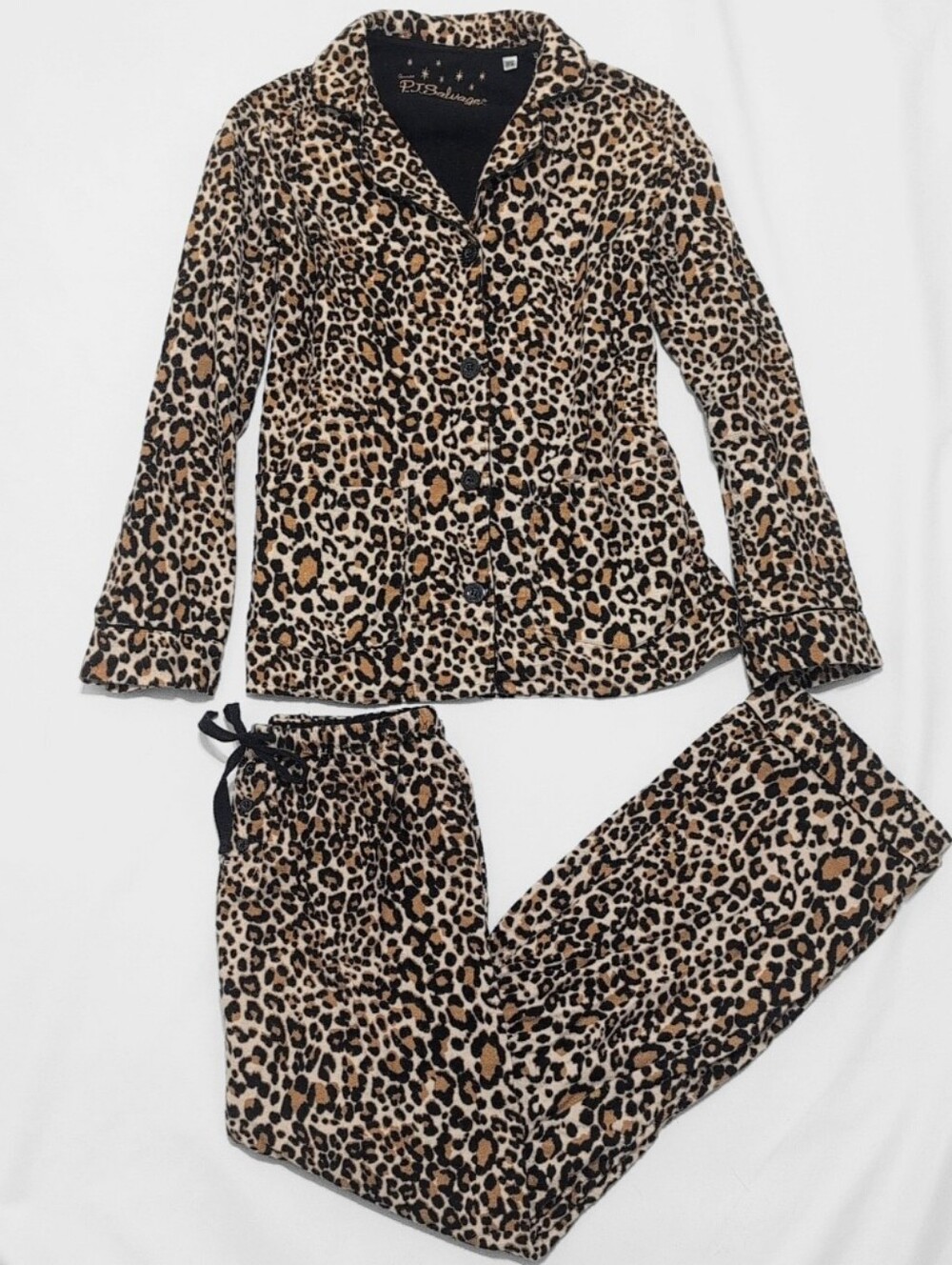 P.J. Salvage Leopard Print Cotton Flannel Pajama Set